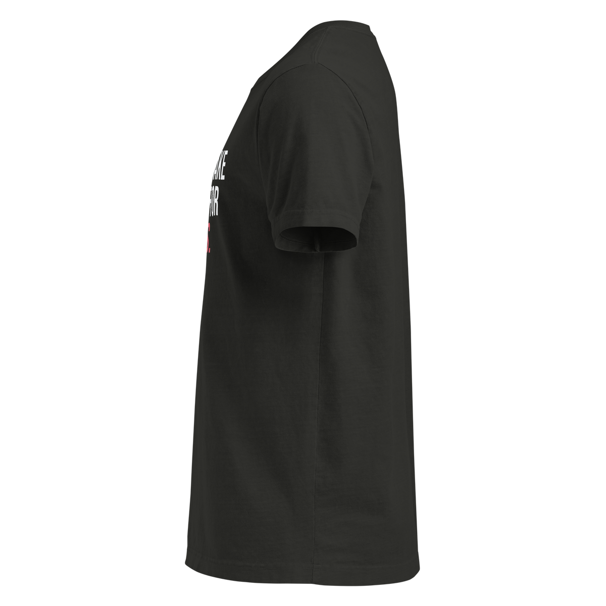 DON'T MISTAKE ANSWERS FOR SOLUTIONS. — Faded Black HOMS Clues tee, left side