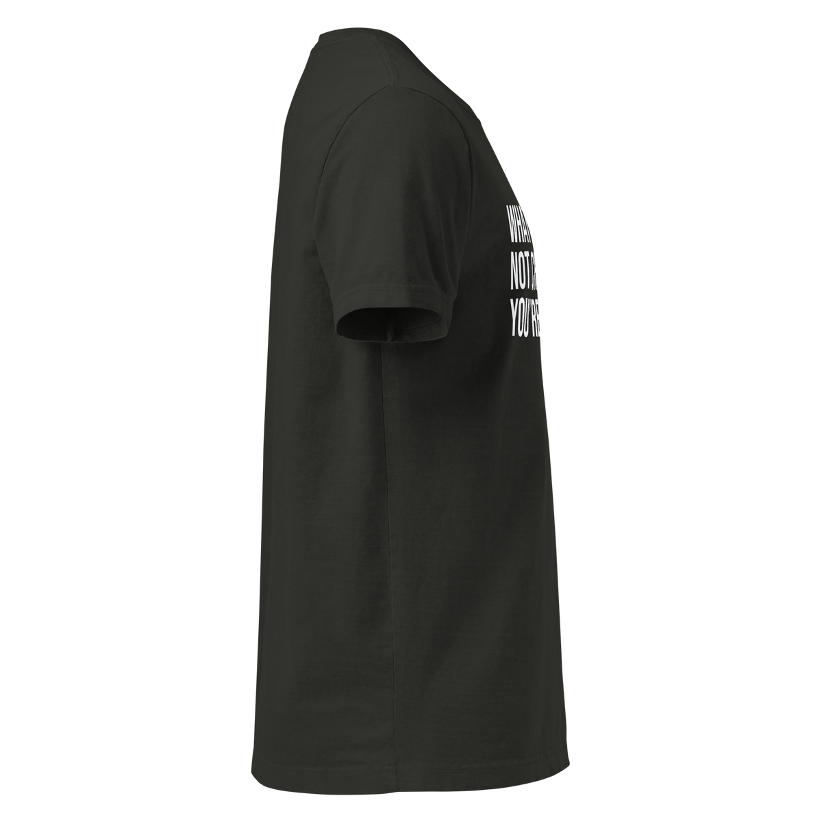 WHAT YOU'RE NOT CHANGING, YOU'RE CHOOSING. — Faded Black HOMS Clues tee, right side